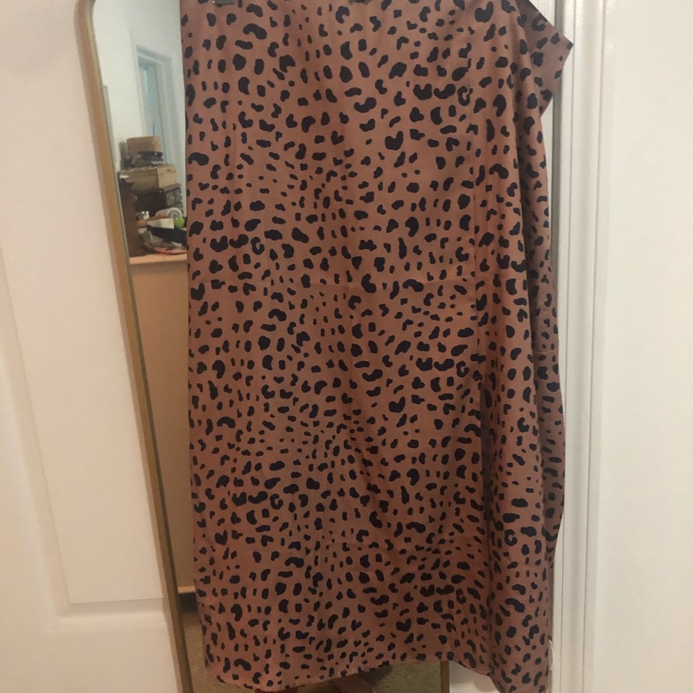Silk Midi Cheetah Print Skirt